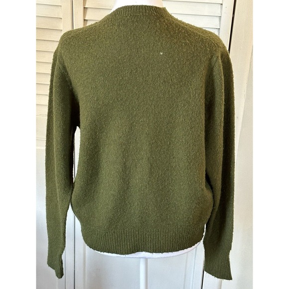 Vintage Olive Green Women’s Button Up Cardigan Lord & Taylor Grunge Kurt Cobain - Picture 5 of 10